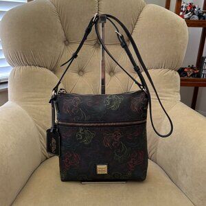 Dooney & Bourke Black Crossbody Bag with Multicolor Floral Design